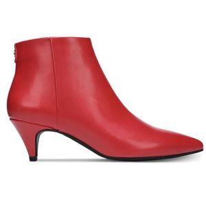 Candy Red trendy pointy toe ankle booties